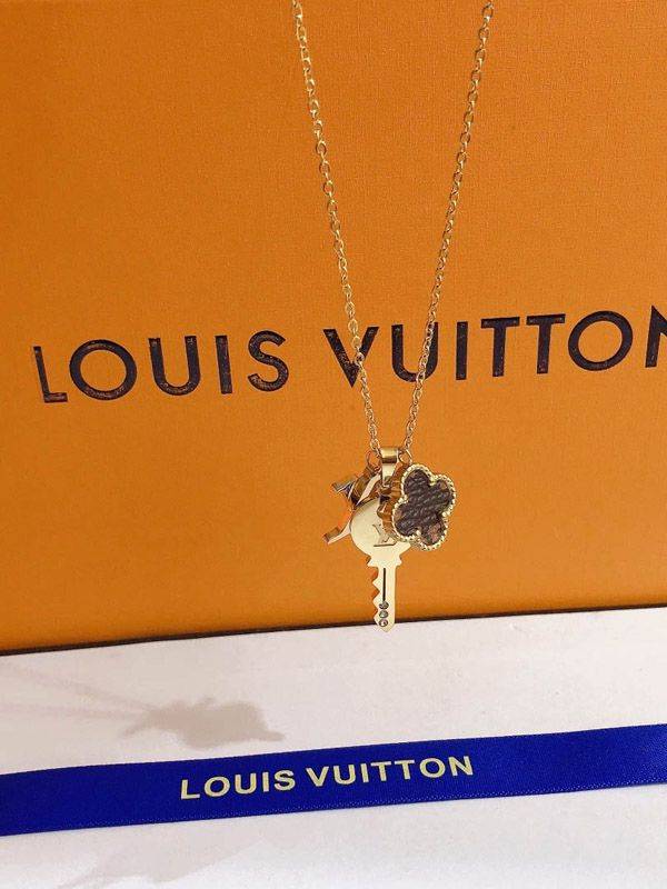 Louis Vuitton gold zircon long necklace