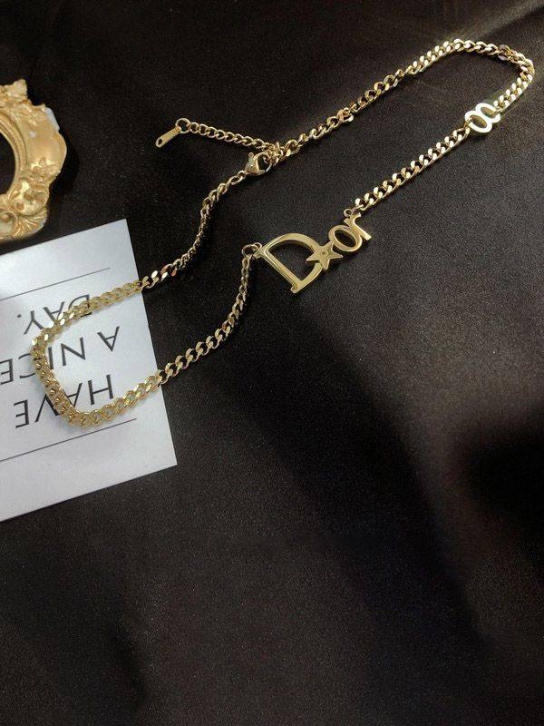 Christian Dior Vintage Dior Oblique Crystal Silver Tone Necklace - Etsy  Denmark