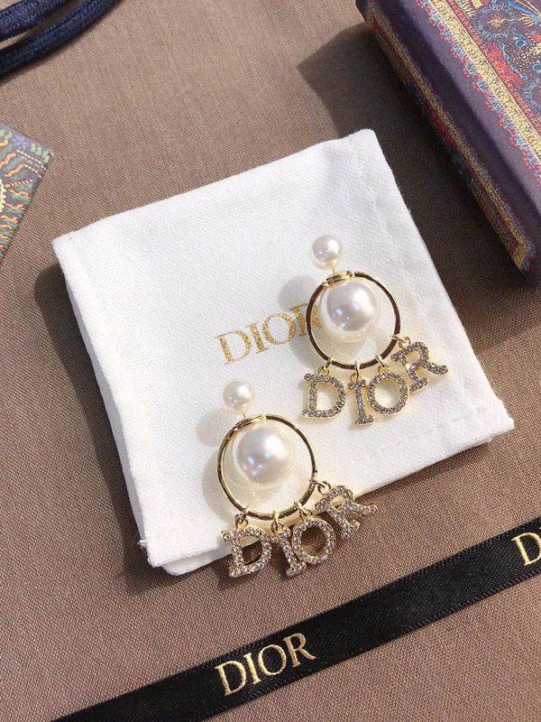 Dior round gold hoop earring