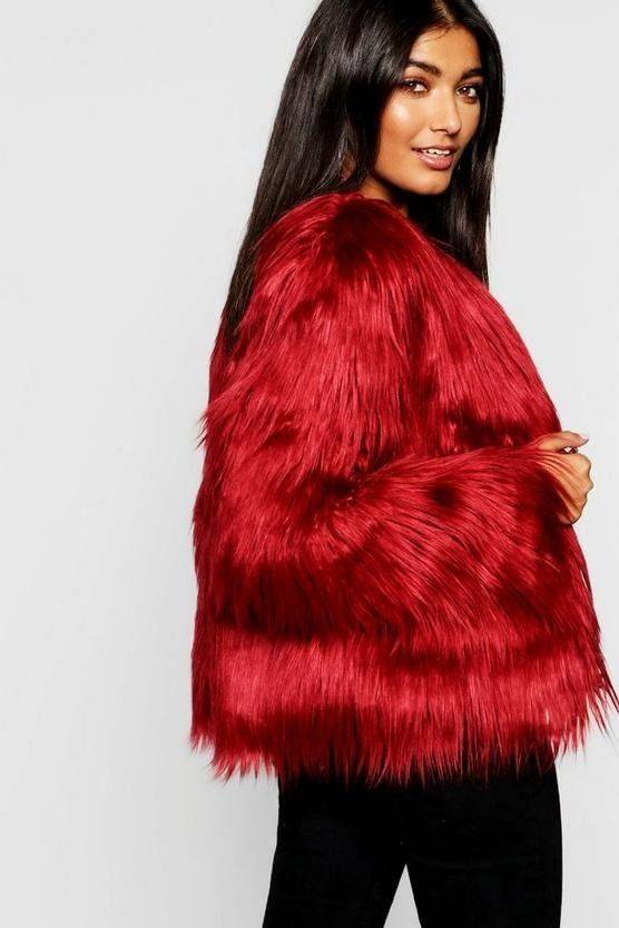 Coat of red fur coat