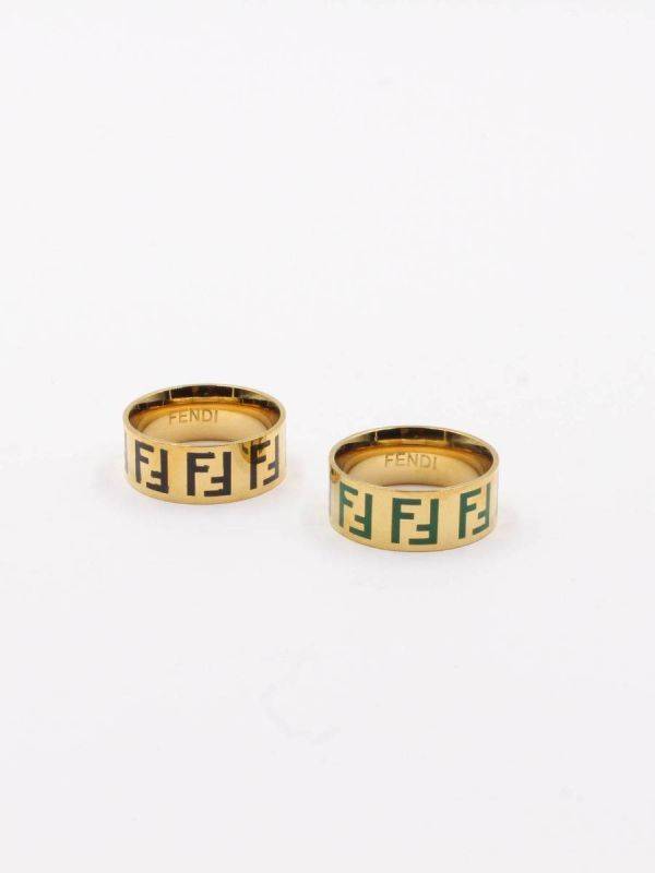 Stylish Fendi letter engraved ring