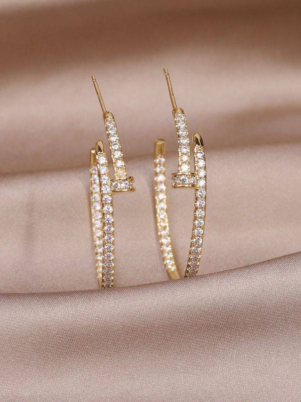 Cartier zircon large stud earring