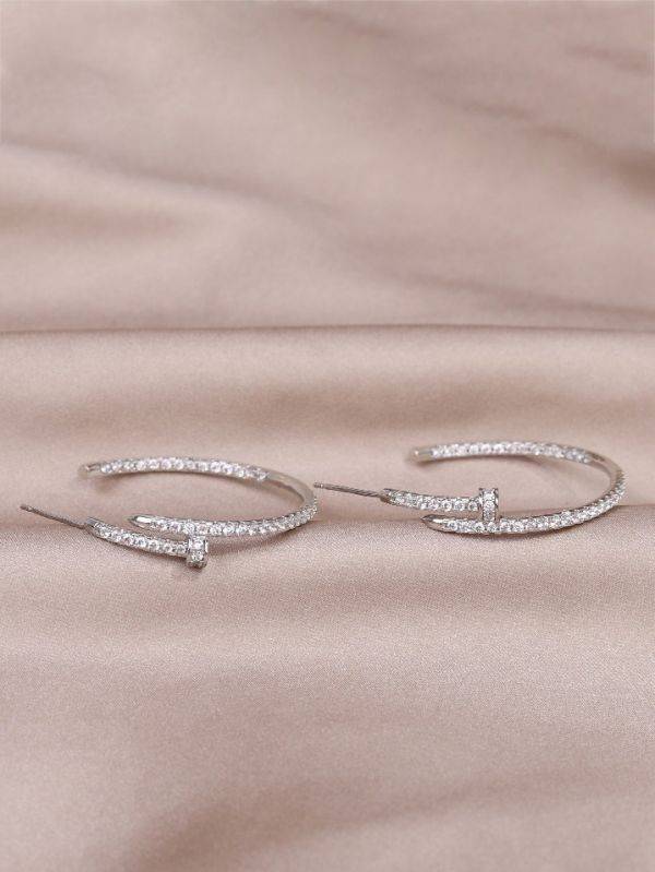 Cartier zircon large stud earring