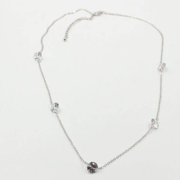 A necklace decorated with silver crystal