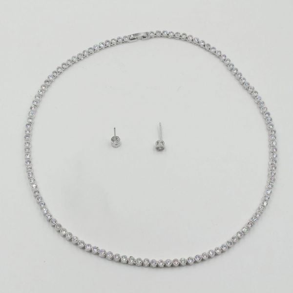 Cubic Zirconia Set 2 pieces Silver