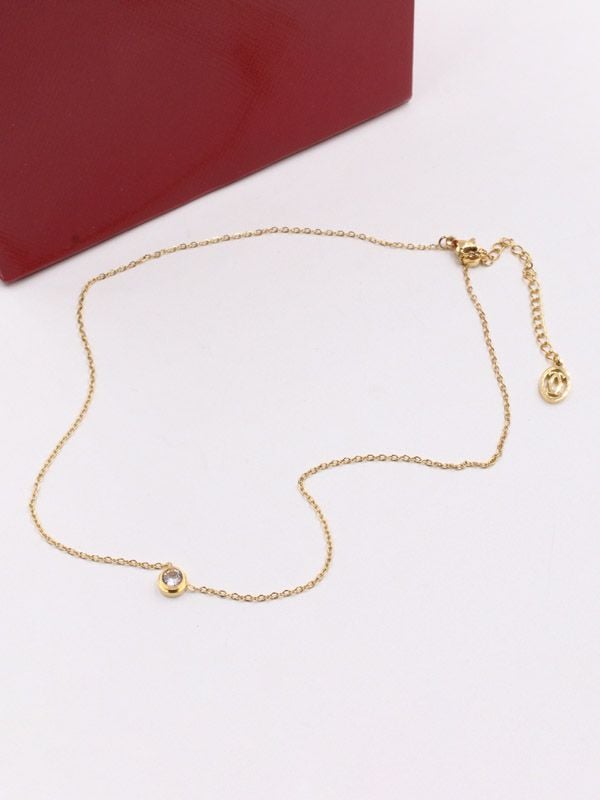 Soft Cartier One Stone Necklace