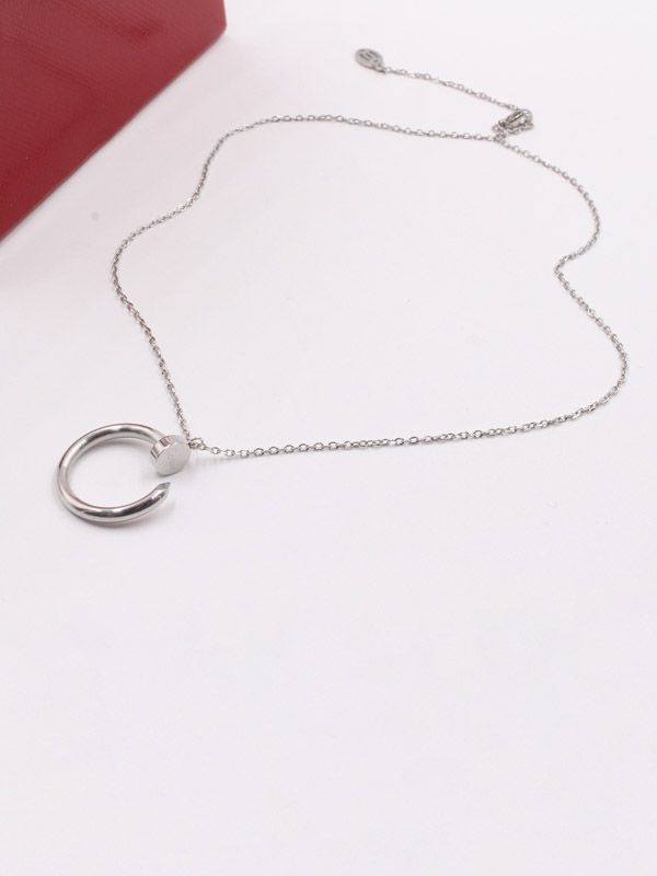 Cartier nail large metal logo necklace