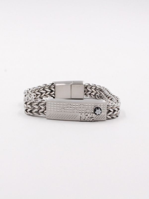 Mont Blanc silver with black logo bracelets for men