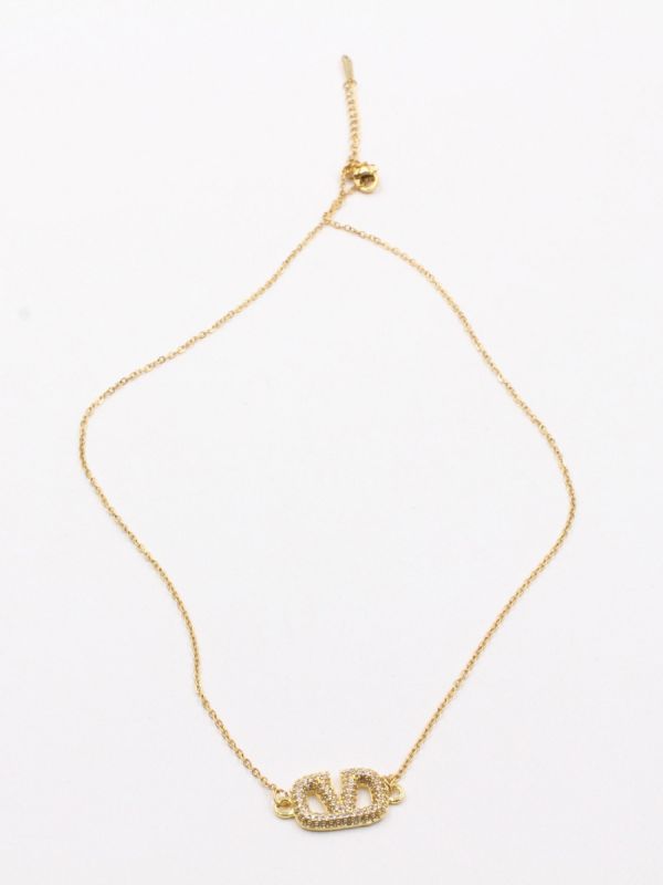 Valentino Zircon Metal Necklace