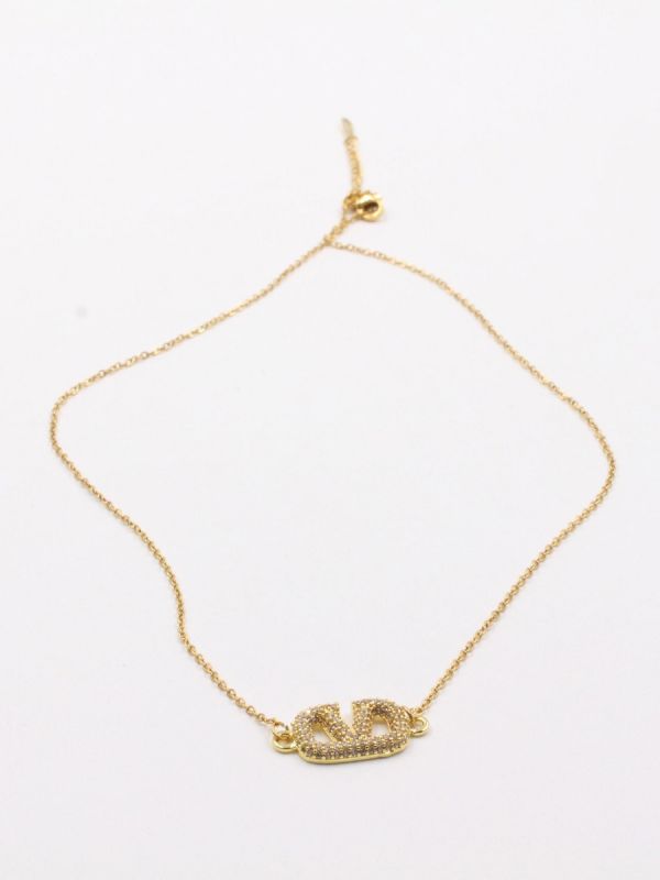 Valentino Zircon Metal Necklace