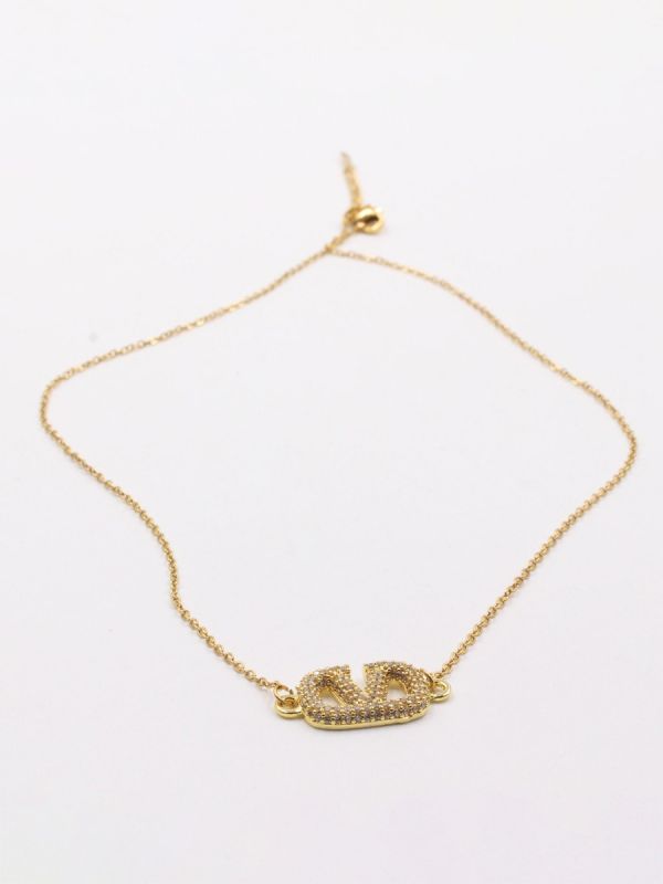 Valentino Zircon Metal Necklace