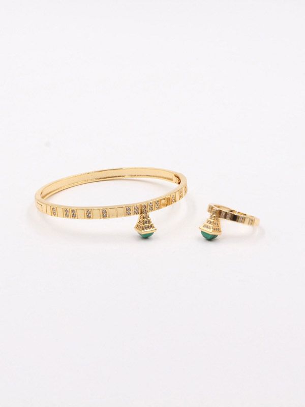Marley bracelet with colored stone ring
