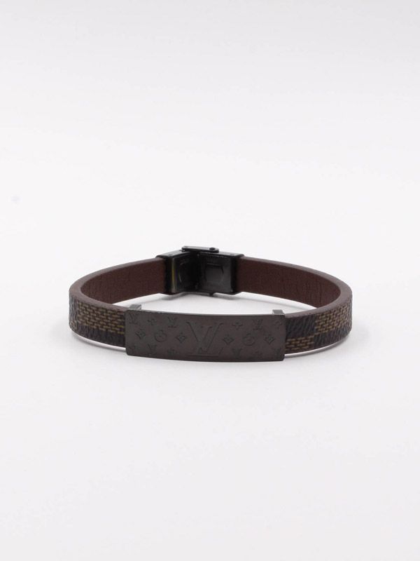 Brown leather louis vuitton hot sale bracelet