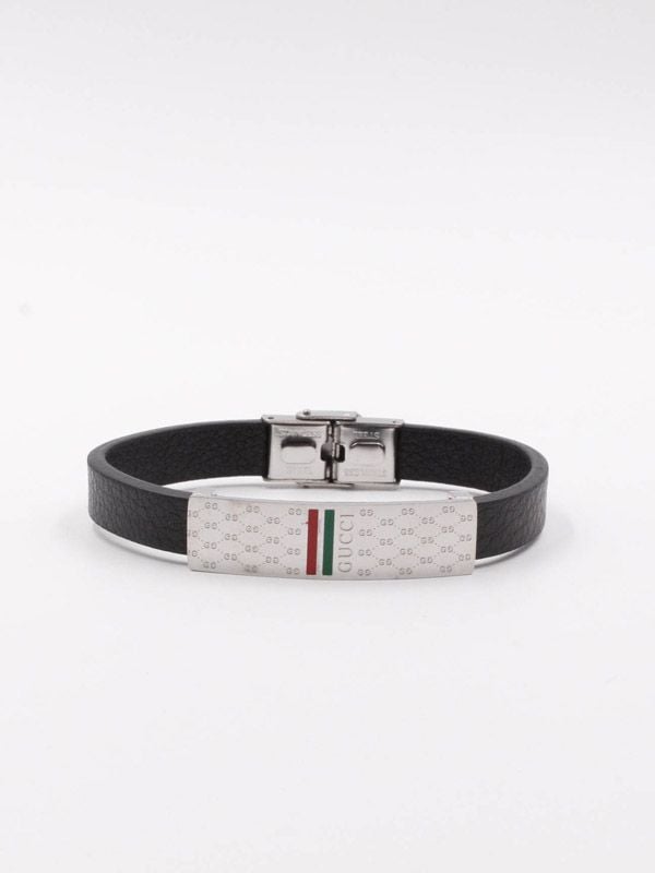 Gucci men's leather bracelet