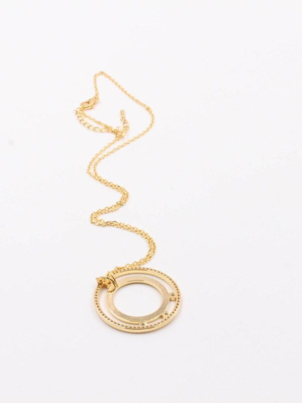 Messika gold and silver round zircon necklace
