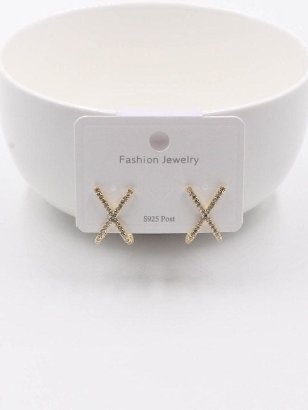 Chanel cubic zirconia X earring