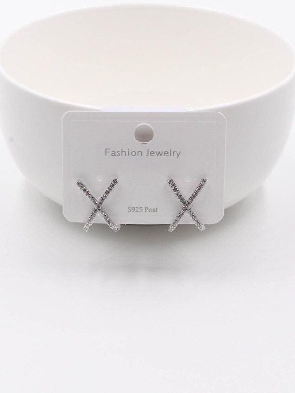 Chanel cubic zirconia X earring