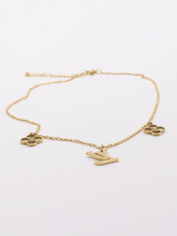 Louis Vuitton Gold Simple Pendant Necklace
