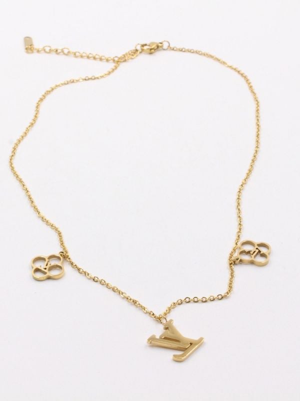 Louis Vuitton Gold Simple Pendant Necklace