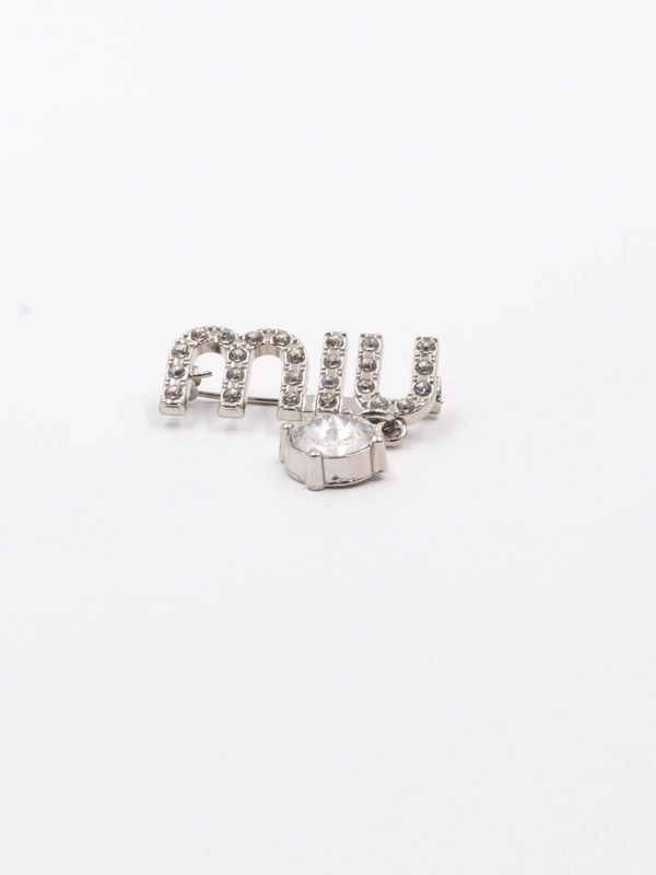 Miu Miu silver crystal brooch