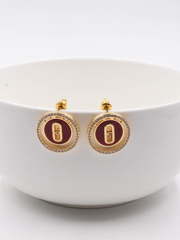 Messika earring, rounded, colored cubic zirconia