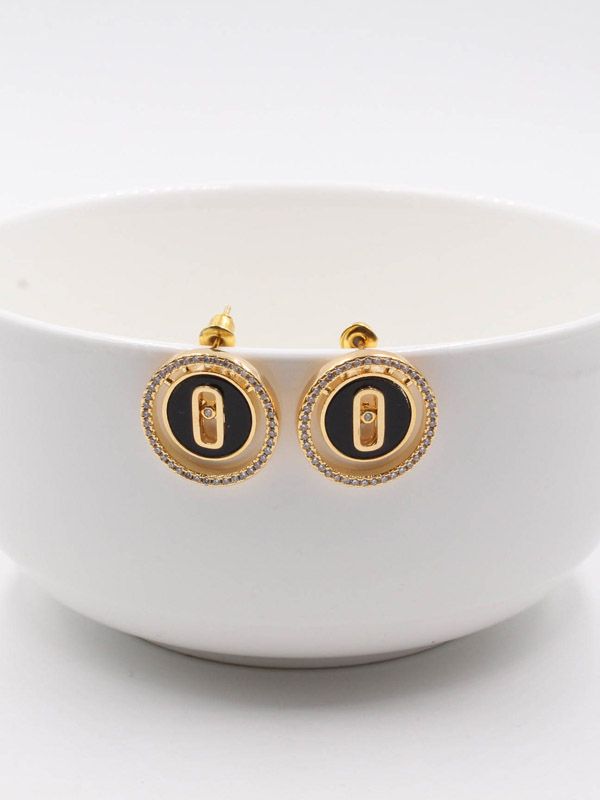 Messika earring, rounded, colored cubic zirconia