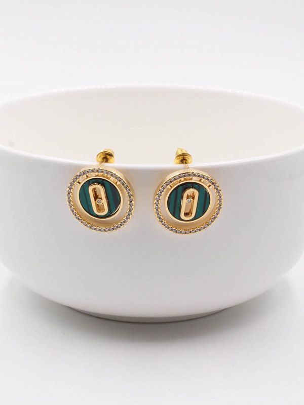 Messika earring, rounded, colored cubic zirconia