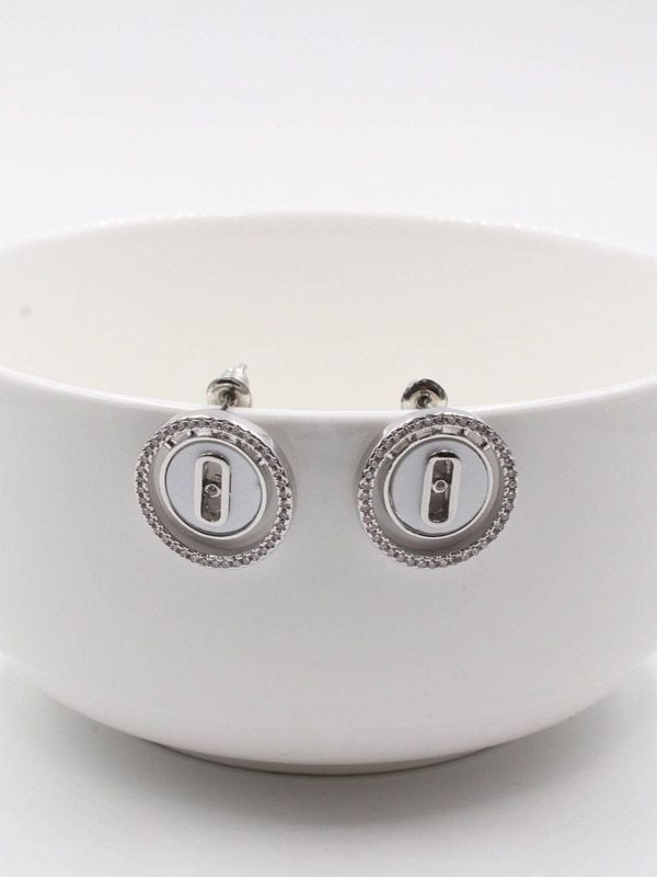 Messika earring, rounded, colored cubic zirconia