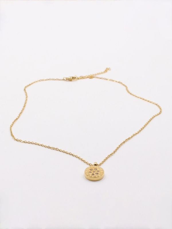 Soft zircon gold Chanel necklace