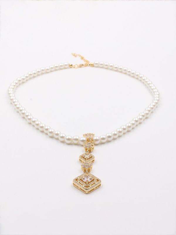 Lulu square zircon necklace