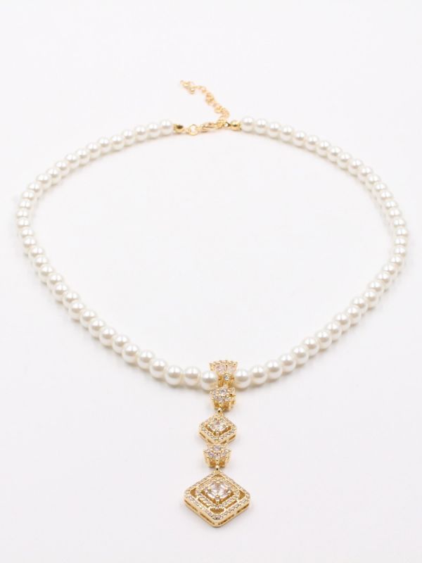 Lulu square zircon necklace
