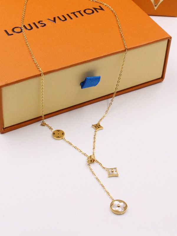 LOUIS VUITTON My LV Chain Necklace Gold Metal