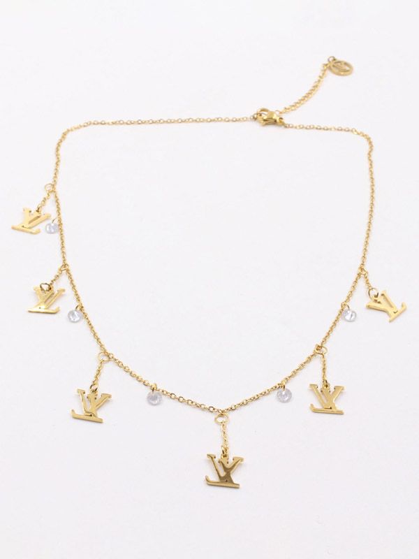 Louis Vuitton gold zircon choker