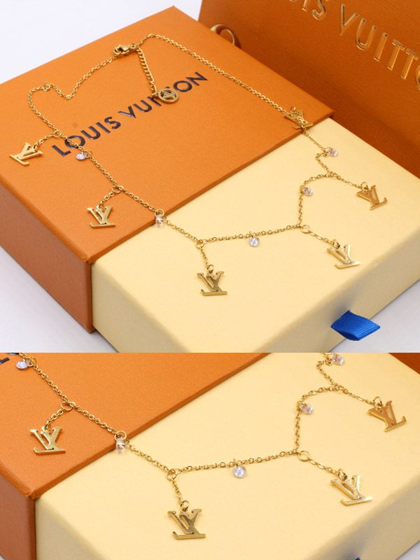 Louis Vuitton gold zircon choker