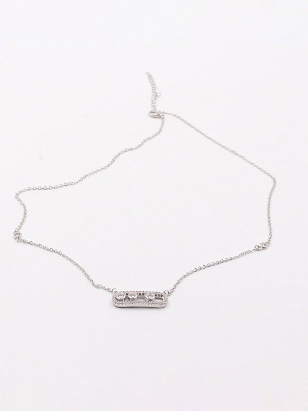 Messika soft necklace with three zircon stones
