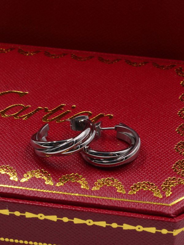 Cartier round stainless steel earring
