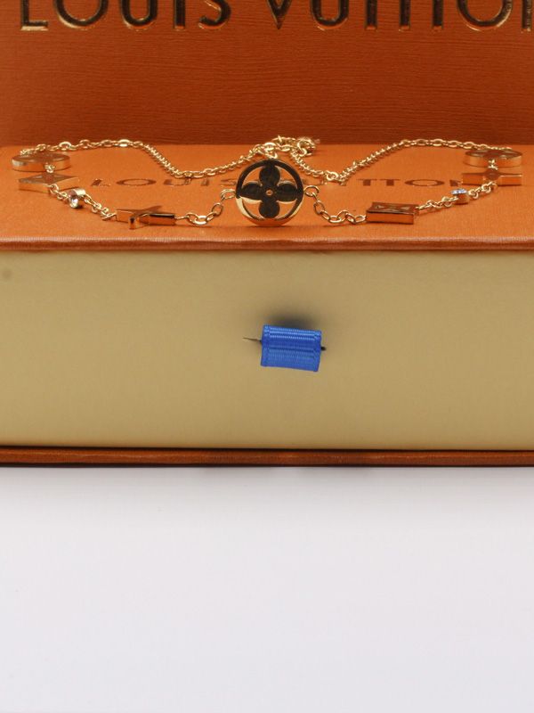 Louis Vuitton logo gold necklace
