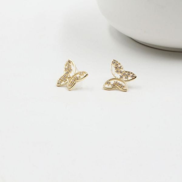 Zircon butterfly earrings