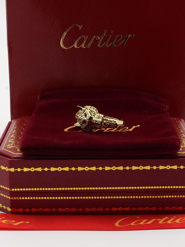 Cartier Tiger Zircon Gold and Black Ring