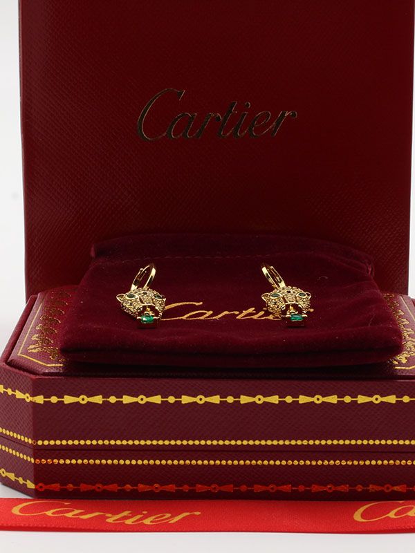 Cartier Tiger green zircon earring