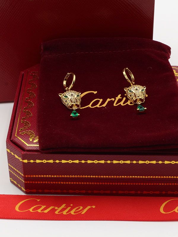 Cartier Tiger green zircon earring