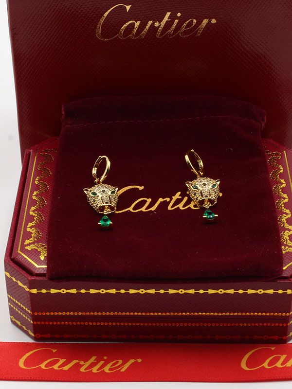 Cartier Tiger green zircon earring
