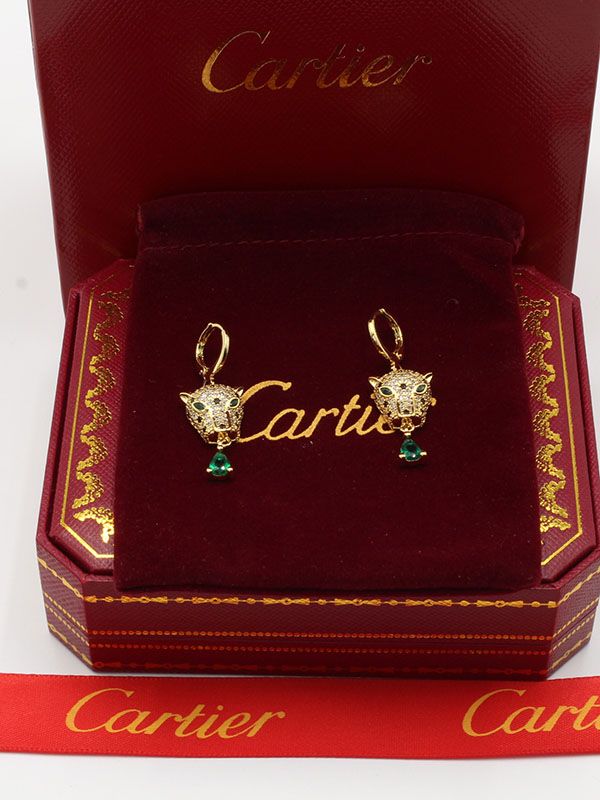 Cartier Tiger green zircon earring