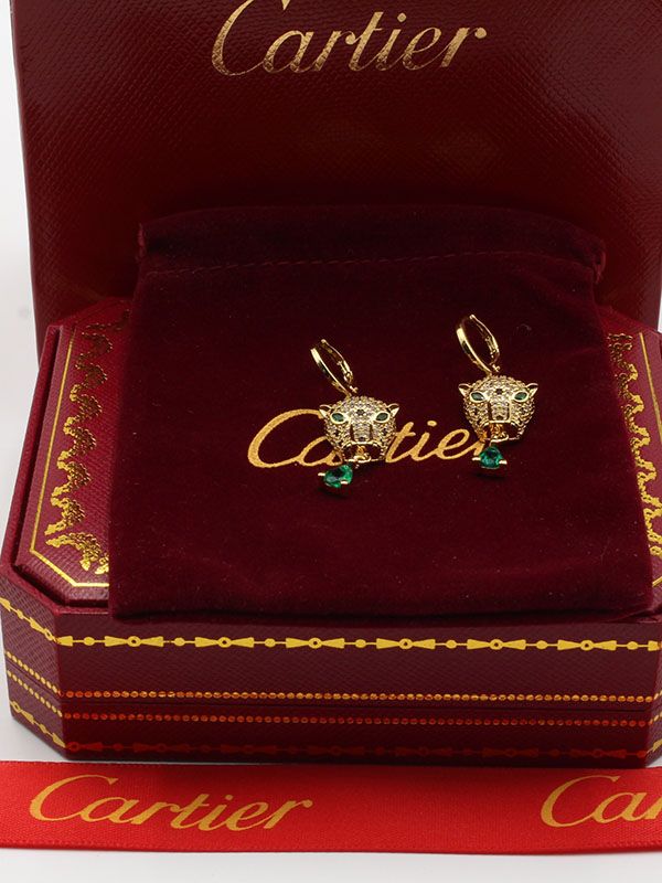 Cartier Tiger green zircon earring