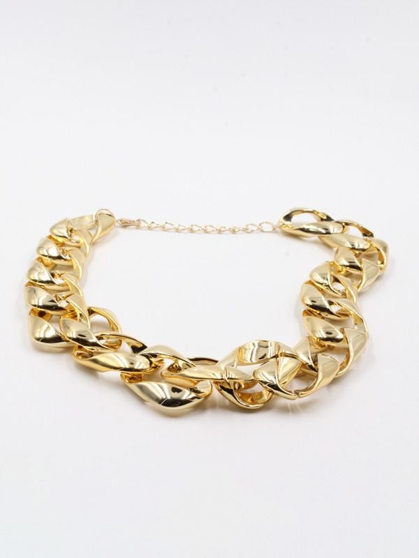 Large chain link choker necklace