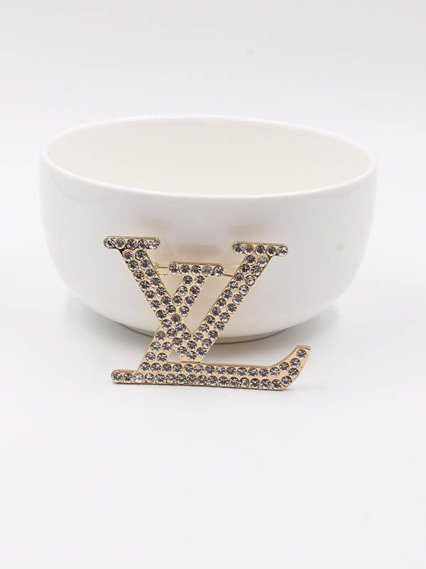 Louis Vuitton Cream Resin Crystal Embedded That's Love Brooch Louis Vuitton