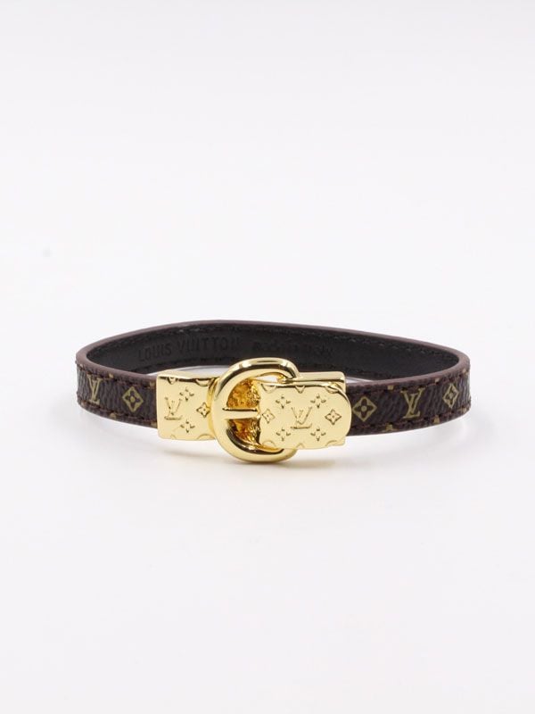 Gold plated Louis Vuitton leather Bracelet free box