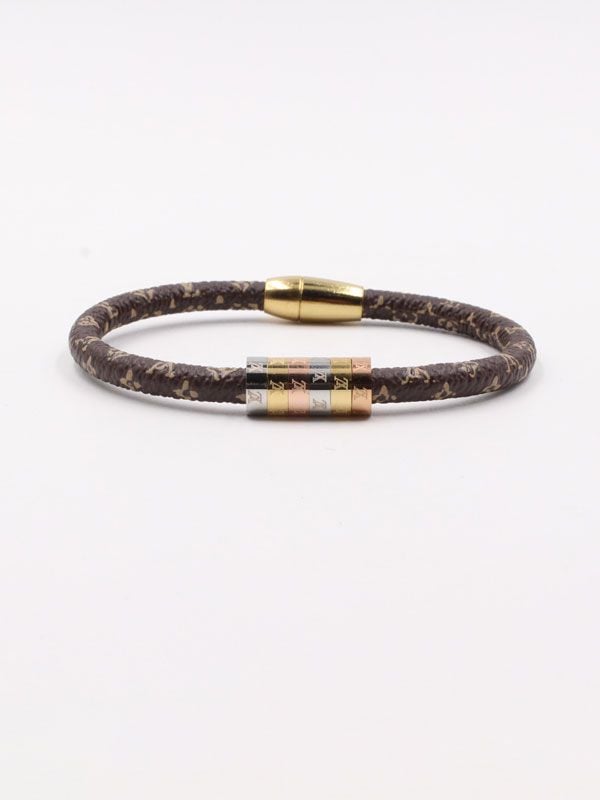 Nanogram leather bracelet Louis Vuitton Brown in Leather - 36893454