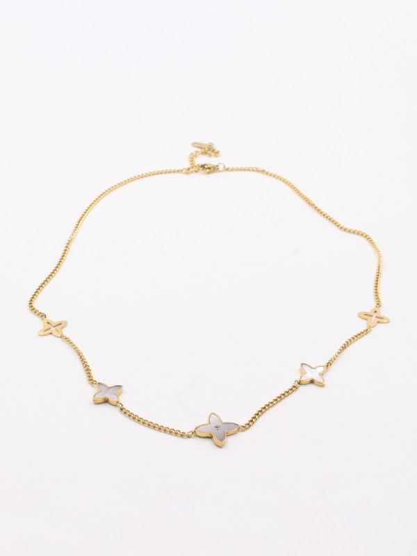 Van Cleef necklace with golden cubic zirconia