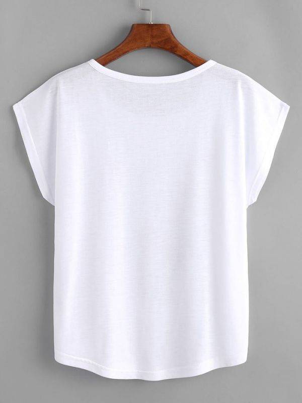T-Shirt Short Sleeve White Cat Color